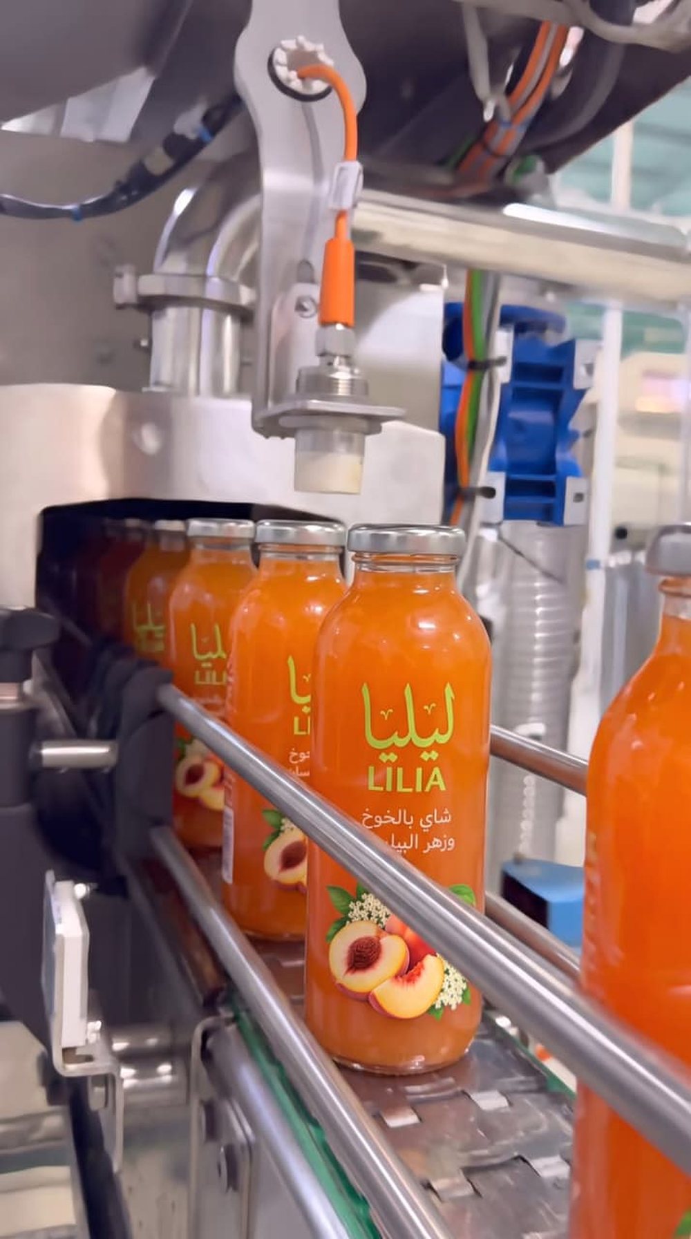LILIA bottles on the filling line in our own facility